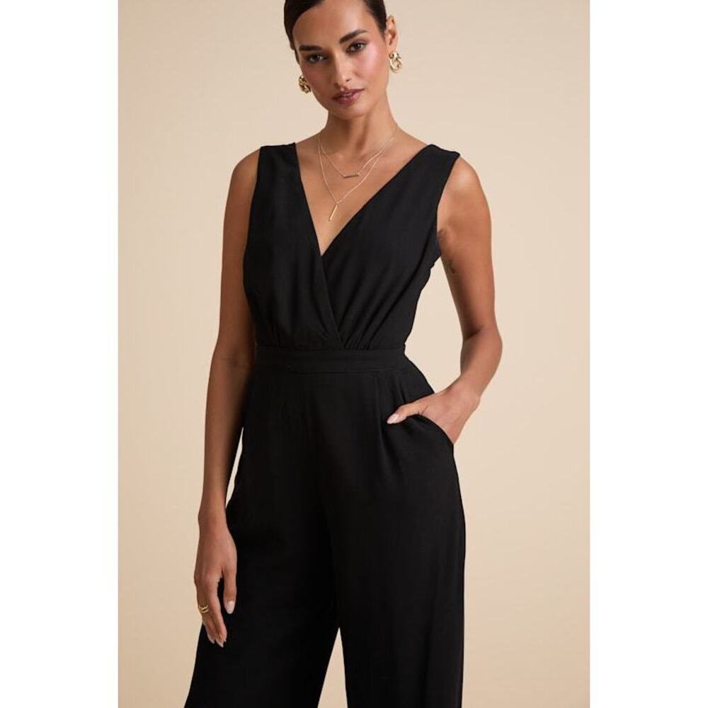 Lulus Kiska Black Lace Wide-leg Jumpsuit - Size XXL